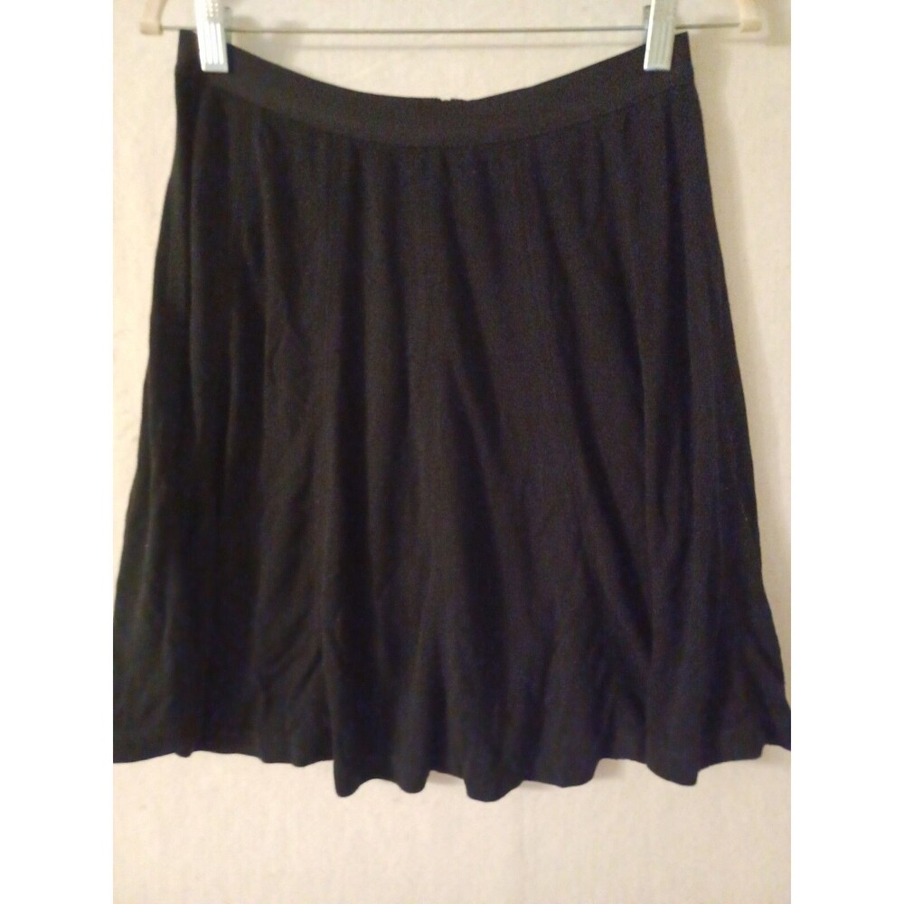 Theory Women Pull On Flare Skirt Size 4 Viscose Elastane Black Made in USA vtg